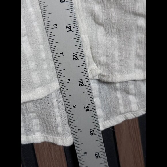 Free People Shirt XS Womens White Long Sleeve Textured Lace Knit Detail Sheer - Picture 4 of 7